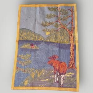 Ekelund Reversible Woven Moose Tapestry Wall Hanging Rustic Decor 19x26”